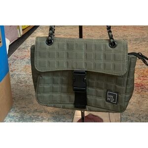 Army Green Quilted Shoulder Bag
